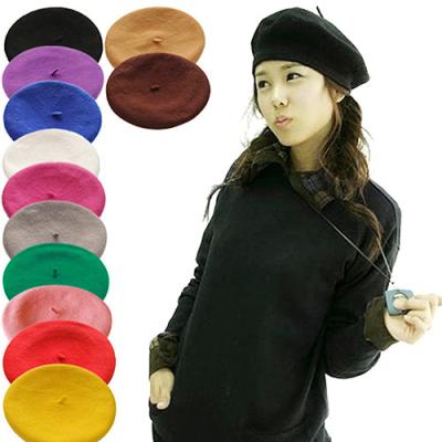 China Soft Touch Feeling French Style Light Weight Color Woolen Beret Casual Classic Hat for sale