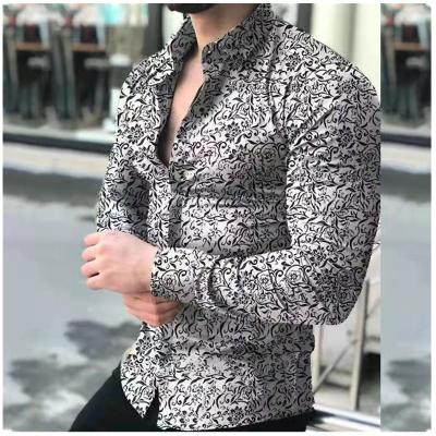 China Anti-pilling spring and autumn new men's clothing men's casual long-sleeved shirts printed shirts for sale