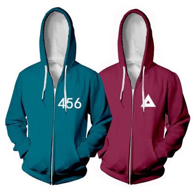 China QUICK DRY Men's Li Zhengjae Same Sportswear 456 Game Squid Cosplay Hoodie Sports Hoodie Squid Jacket for sale