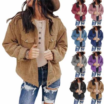 China China Factory Designer Anti-wrinkle Corduroy Coats Wholesale Custom Logo Women's Coats for sale