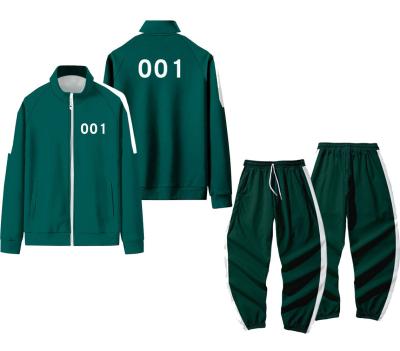 China Thermal Squid Game Cosplay Suit Green Jacket Pants Set Game Suit Plus Size Sportswear Sweatshirt Woven Casual Sports Clothing for sale