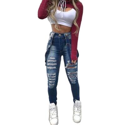 China Casual zipper QUICK DRY fly autumn women ripped tops denim pants jeans waist jeans for women for sale