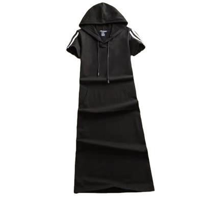 China Good Quality Breathable Long Over - The Knee Slim T-shirt Dress Plus Size Women's Loose Hooded Dress for sale