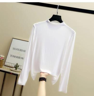 China Professional All-match Professional Pure Slim Fit Neck Slim Fit Long Sleeve Women's Half-Up Shirt All-match Color Anti-Wrinkle Design Long Sleeve for sale