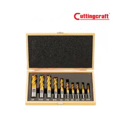 China Easy Operation 10pc Carbide End Mill Cutters HSS End Mill Set for sale