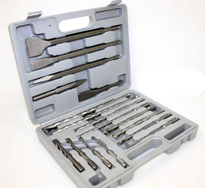 China Easy Operation 17pc SDS+ Rotary Hammer Drill Plus Bit Bit Chisel Concrete Adjustments Set for sale