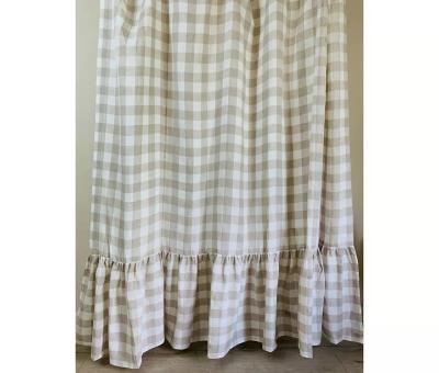 China 2022 Size Custom Made Luxury Washed Linen 100% Pure Linen Sheer Curtain With Ruffle Home Textiles Window Curtain for sale