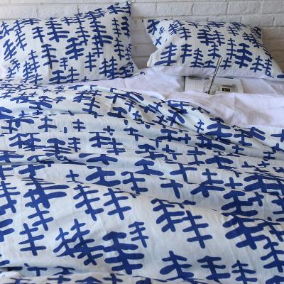 China Anti-bacteria 2022 New Custom Floral Print Bedding Set 100% Pure Washed Linen Duvet Set With 1 Duvet Cover 2 Pillowcases for sale