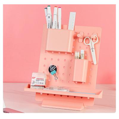 China Portable Multifunctional Modern Kids Desk Shelf Computer Desk Computer Desk Organizer Plastic Pink Storage With Hook for sale