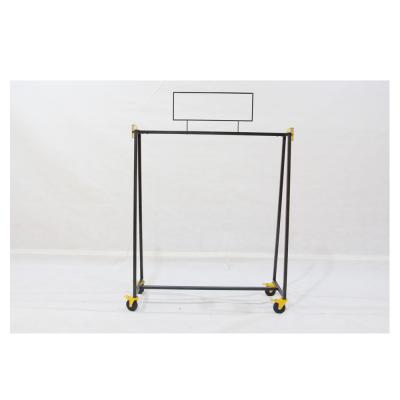 China High Quality Odm Metal Store Fixtures Design Metal Shelves Retail Store Display Cloth Rack Clothing With Wheels for sale