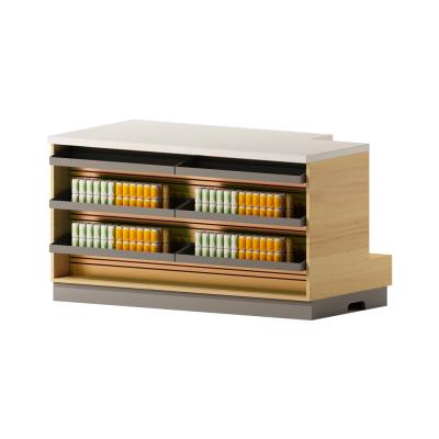 China Modern design metal store fixture wooden cashwrap checkout counter for retail store for sale