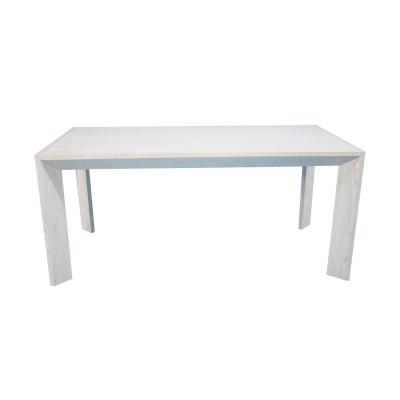 China Custom Apple Wooden Smooth Outdoor White Store Top MDF Advertising MDF Display Table With 4 Legs for sale