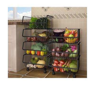 China 5 Layers Sustainable Portable Universal Fruit Rack Household Kitchen Vegetable Storage Racks for sale