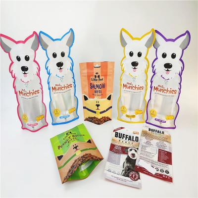 China Recyclable Custom Plastic Pet Food Dog Treat Packaging Mylar Laminated Plastic Reusable Holder Up Zipper Cat Dog Pet Food Packaging Bag for sale