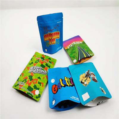 China Custom 3.5g Barrier 1 Gram Soft Touch Pouch Edibles Cookie Foil Smell Proof Runtz 3.5g Mylar Packaging Bag for sale