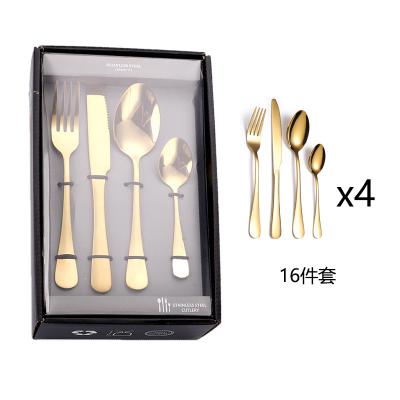 China Sustainable Fashionable Stainless Steel Flatware 16pc Sets Service For 4 for sale