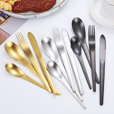 China Sustainable New Arrival 18/8 Stainless Steel Flatware Satin Finish 4pcs Set for sale