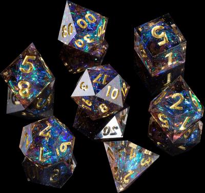 China Dnd Game PLANET DND Die Set MINI Handcrafted Resin DND Die Cut with Sharp Edges and Dark Inclusions Beautiful Galaxy DND Die Set for sale