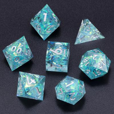 China DND Game TTRPG MTG Math Teaching Explore New Design Mini Planet Kickstarter Dice Blessed Beacon Polyhedron Resin Die Set D&D TRPG Dungeons and Dragons Die Cut Board Games for sale