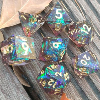 China Dark Dnd DND MINI PLANET Glitter Galaxy Die Cut Sets Resin Dies Sharp Polyhedral Dungeons & Dragons RPG MTG Board Games Die Cut Custom for sale