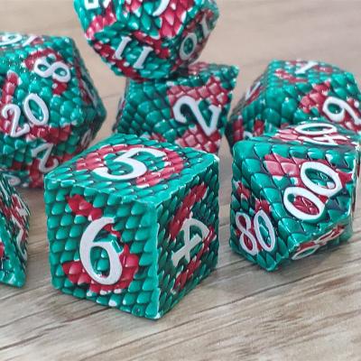 China MINI Polyhedral Dragon Dice Set Dnd PLANET Metal Dice Dungeons and Dragons RPG Board Game Custom Wholesale 7pcs/set DND Dice for sale