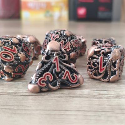 China Dnd Metal Hollow DND Dies Dungeons And Dragons Dies Game RPG Frozen Polyhedral Hollow Octopus Dies For Cutting Custom COC Table Game Dies for sale