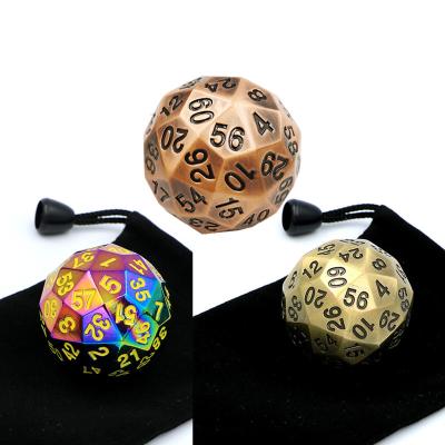 China DND Game RPG MTG Math Teaching Explore 35mm 60 Sided Dies DND D60 Metal Dice Role Playing Table Game MTG MINI Metal Pathfinder D&D PLANET Dungeons and Dragons Solid Dice for sale