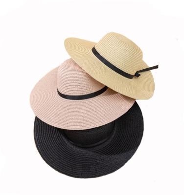 China Custom Logo And Color Summer Sun Straw Beach Straw Hats Unisex Wide Brim Women Eco-Friendly Straw Hats With Logo for sale