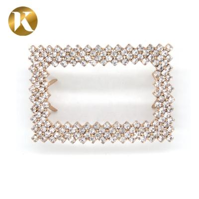 China Rectangle Fashion Style Shoe Ornaments Clips 60mm*40mm Zinc Alloy Material for sale