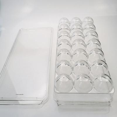 China New Design Push Pull Type Refrigerator Kitchen PET Egg Freshness Preservation Egg Storage Box Drawer Container for sale