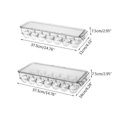 China Clear Plastic Fresh Keeping Refrigerator Egg Storage Box Freezer Egg Storage Container Kitchen Fridge Organizer for sale