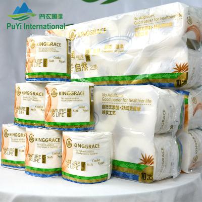 China Kinggrace eco-friendly embossed tissue papertoilet papersoft toilet paper environment friendly body friendly tissue for sale