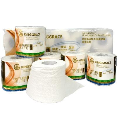 China Eco-Friendly White Roll Pulp Virgin Kinggrace Natural Paper Towel Tissue 2 Ply Tissue Paper Custom Toilet Paper for sale