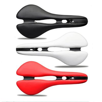 China All Seasons Bike Saddle Carbon Fiber Seat Road Car Mountain Car Seat Red, White and Black Color Optional for sale