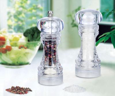 China Actylic pepper mill and salt shaker for sale