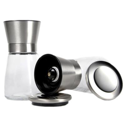 China Mini Glass salt pepper mill for sale