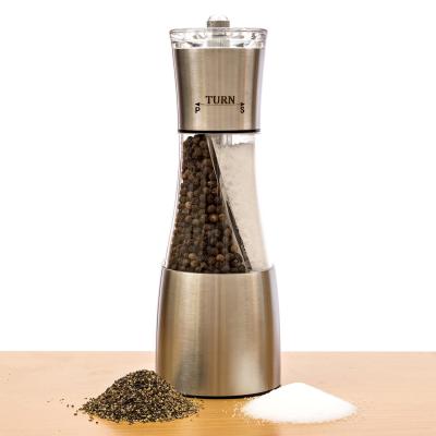 China Stainless steel 2-in-1 salt and pepper mill for sale