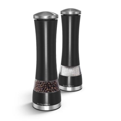 China Black push electric electronic salt & pepper mill set stainless steel for sale