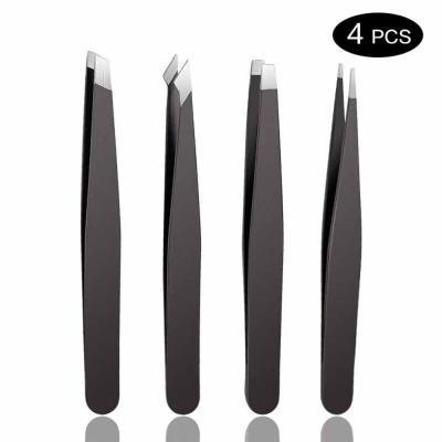 China Lash Tweezers Black Eyelashes Professional Wholesale Durable Tweezer Customized Logo Slanted Tweezers Private for sale