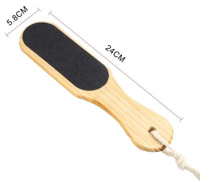 China Dead peel double-sided sandpaper handle foot eco-friendly wooden folder wholesale for sale