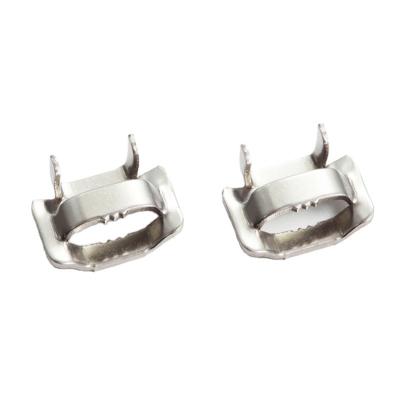 China Glass Clamp 304 Ear-Lokt 316 Stainless Steel Strap Bandage Clip And Buckle for sale