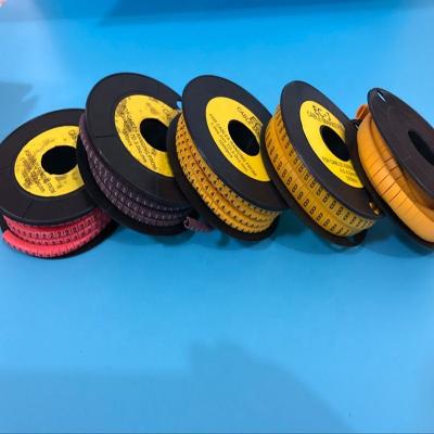 China Colored PVC Strips Number Cable Label Markers Flat Cable Marker for sale