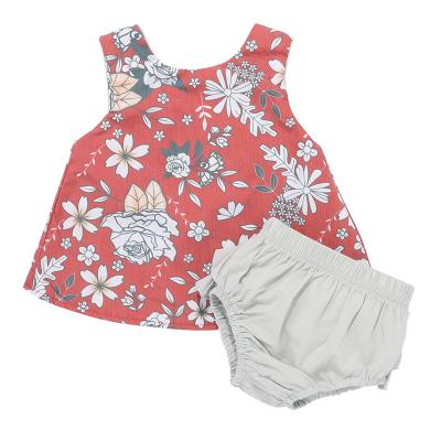 China Breathable 2 Pcs Sets Wholesale Cheap Bohemia Summer Styles Infant Baby Clothes Girls Romper for sale