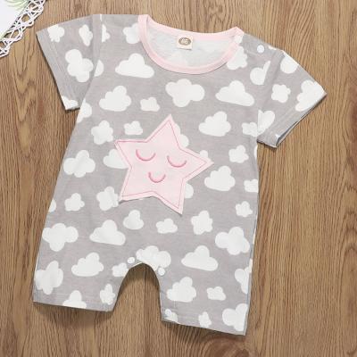 China Customized 0-18M Organic Cotton Short Sleeve Casual Baby Jumpsuit Romper for sale