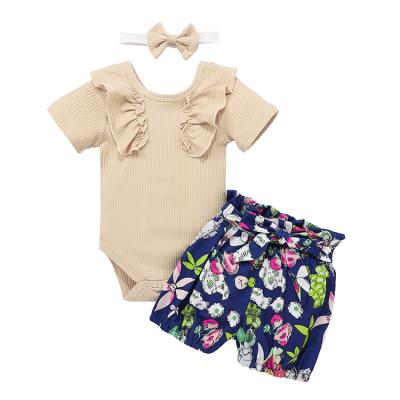 China Summer Baby Romper Suit Infant Baby Rompers Print Breathable Formal Baby Clothes Shorts Infant Clothing Set for sale