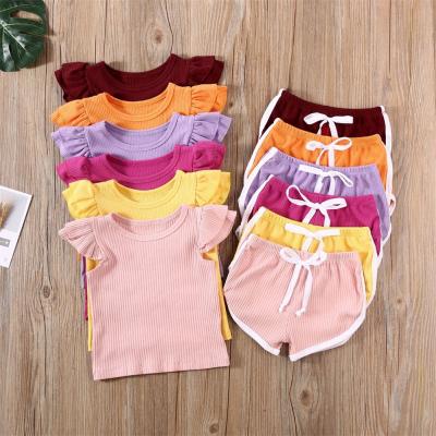 China Active 6 Styles Breathable 2021 Colors Ribbed New Sleeveless Infant Romper Set For Baby for sale