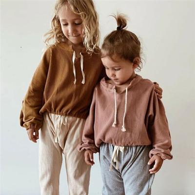 China Regular Toddler Girls Clothes Baby Boy Corduroy Tops Pants 2PCS Winter Outfits 2021 Baby Clothes Set Newborn for sale