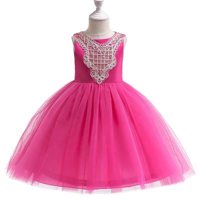 China New Design Breathable Lace Princess Tulle Dress Backless Baby Dresses Summer Formal Dress for sale