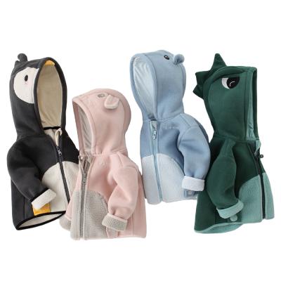 China Baby Windproof Coats 3D Animal Design Fleece Winter Baby Windproof Coat for sale