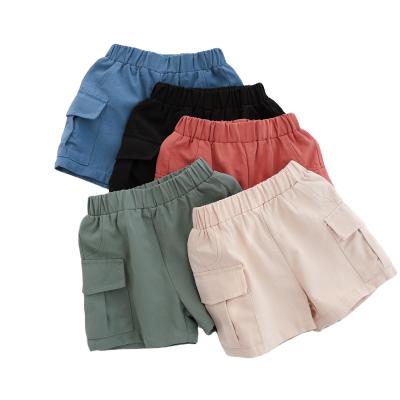 China 2021 new boys summer kids Anti-wrinkle pants candy color shorts casual cheap cargo pants wholesale for sale